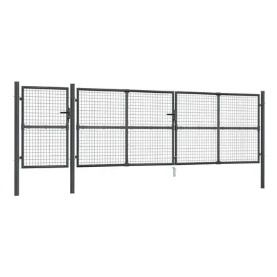 (anthracite, x cm) vidaXL Garden Gate Lawn Fence Door Mesh Patio Outdoor Gate Galvanised Steel