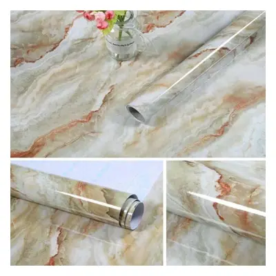 (tan, 60CM *10M) 60cm * 1m-60cm * 10m Marble Waterproof And Oil-proof Self-adhesive Kitchen Wall