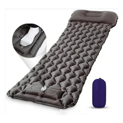 (grey, 190X58X5.5cm) Inflatable Mat Camping Sleeping Inflating Self Mattress Bed Air Pillow Hiki