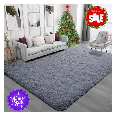 (Grey, 200X290) Non Slip Rugs Shaggy Carpet Living Room Area Rug