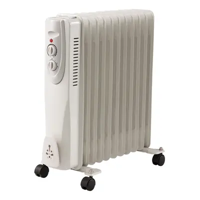 (1) Fin 2500w Oil Filled Radiator 2.5k Portable Heater Heat Thermostat Settings