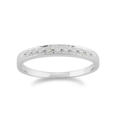 (P) Classic Round Diamond Eternity Ring Band in 9ct White GoldÂ