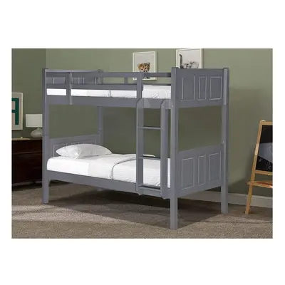 (Grey) Palermo Wooden Kids Bunk Bed White Grey Frame