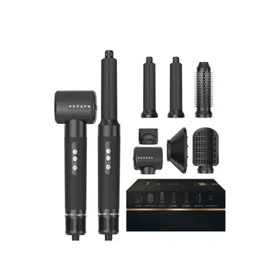 (Black, US Plug) 1pcs in Multifunctional Hot Air Brush Hairdressing Set with Removable Hair Drye