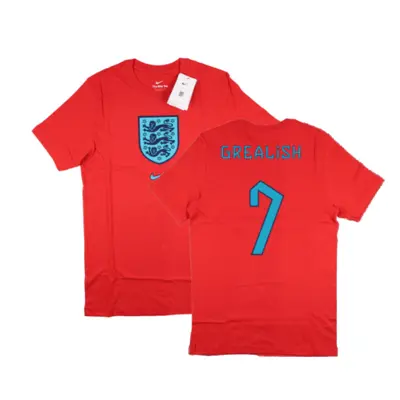 (MB) England World Cup Crest Tee (Red) - Kids (Grealish 7)