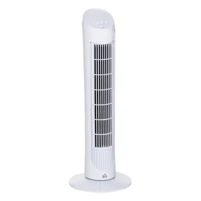 HOMCOM 30" Tower Fan Noise Reduction 3-Level Cool ABS Indoor White