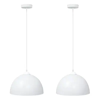 vidaXL Pendant Lamps pcs Height Adjustable E27 White Ã cm Metal