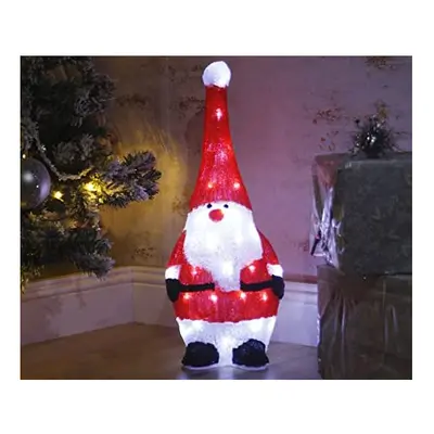 60cm Standing Santa Light Up Acrylic Festive Ornament with White LED