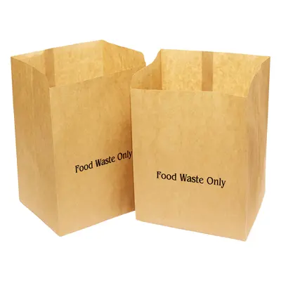 50 x Alina 10L Compostable Paper Caddy Bin Bag / Food Waste Bin Liner / Biodegradable Brown Litr