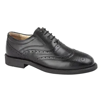 (UK 10) Grafters Mens Wing Cap Leather Oxford Brogue Shoes With Foam Padded Vamp And Cushioned I