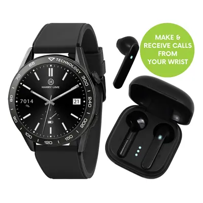 Harry Lime Series Smart Watch With Black True Wireless Earphones