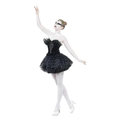 (L, Black) Smiffys Womens/Ladies Gothic Swan Masquerade Costume