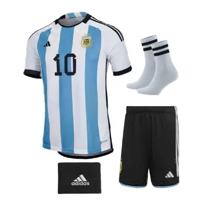 (as the picture, YaÅ) Argentina Messi Set Of Kids Jersey With Sticks World Cup Stars