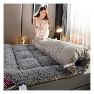 (grey, 90*200cm) Thickened Mattress Student Dormitory Tatami Foldable Non-slip Mattress Home Non