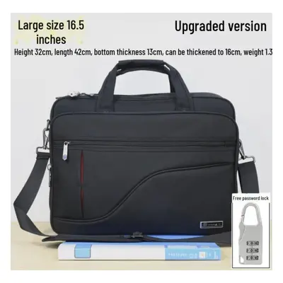 (black, Upgraded large size, 16.5 inches) Men&apos;s Canvas Business Briefcase with Large Capaci