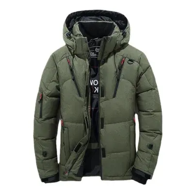 (green, 4XL) Winter Windproof Outdoor Warm Down Jacket Men&apos;s Thick Short Korean Down Jacket