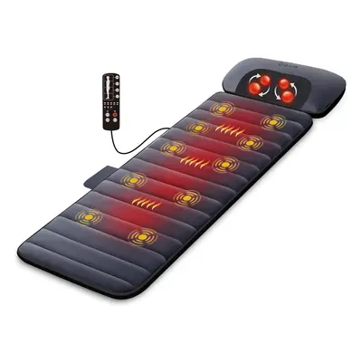 Full body massage bed with shiatsu neck massage pillow, vibration motors and heating pads for ba