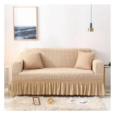 (beige, Seaters/145*185cm) Monochrome Modern High Quality Euro Jacquard Stretchable Elastic Sofa