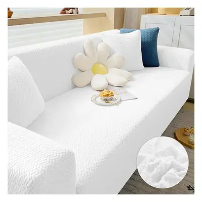 (white, Seater 190-230cm) Thick Sofa Cover For Living Room Elastic Jacquard 1/2/3/4 Seater Sofa 