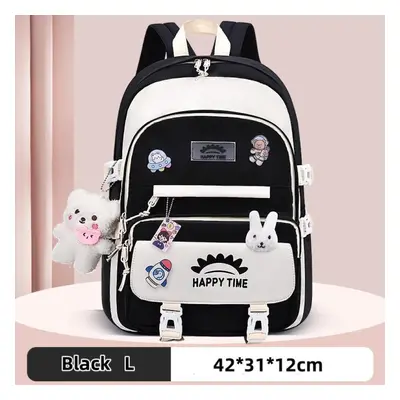 (black, L) Girl&apos;s Schoolbag Cute Korean Style Student Backpacks School Bags For Teenage Gir