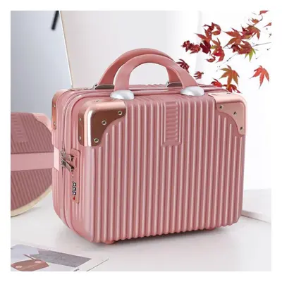 (rose gold, Metal Password Lock) Inch Cosmetic Case Make Up Storage Box Password Lock Makeup Bag