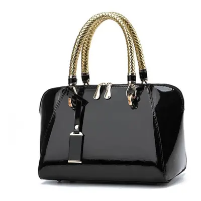 (black) Women&apos;s Bags Handbags Lacquered Leather Fashion Handbags Ladies Bags Large-capacity