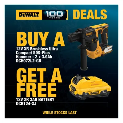 Dewalt 12v XR DCH072L2 Brushless SDS Compact Hammer + Charger + x 3Ah Tstak