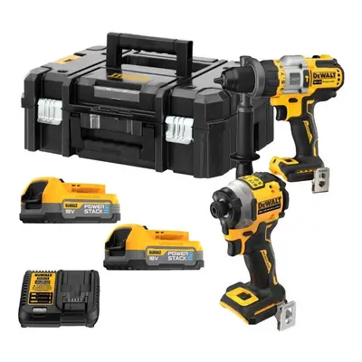 Dewalt DCK2052E2T 18v XR Brushless Powerstack Combi Drill+ Impact Driver + Batt