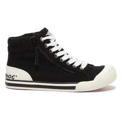 (Black, (Adults')) Rocket Dog Jazzin Hi Cotton Women's Black Trainers