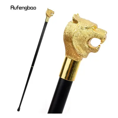 (yellow) Gold Luxury Tiger Head Handle Fashion Walking Stick For Party Decorative Walking Cane E