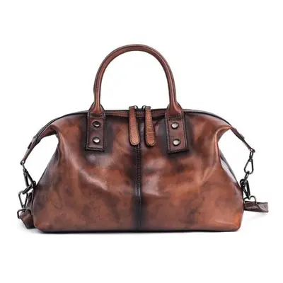 (coffee) Johnature Retro Women Bag Genuine Leather Lady Handbag Natural Soft Cowhide Hand Painte