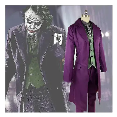 (full set, man) High-quality Heath Ledger Cosplay Suit Halloween Mens Movie The Dark Knight Joke