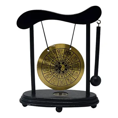 Zen Art Brass Feng Shui Desktop Zodiac Gong With Free Red String Bracelet W3359