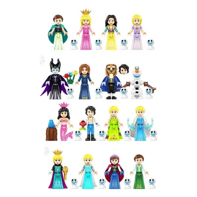 (Style E 16pcs) 24PCS Beauty and the Beast Minifigures Toys Fit Lego