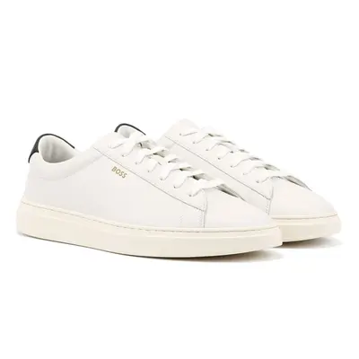 (White, (Adults')) Boss Kieran Tennis Leather Men's White Trainers