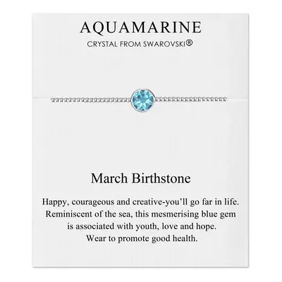 March (Aquamarine) Birthstone Bracelet Created with Swarovski Crystals