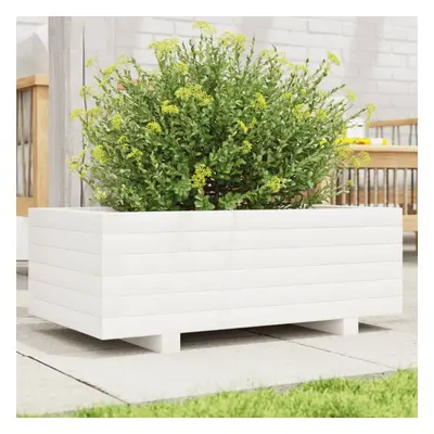 vidaXL Garden Planter Outdoor Flower Pot Planter Pot White Solid Wood Pine