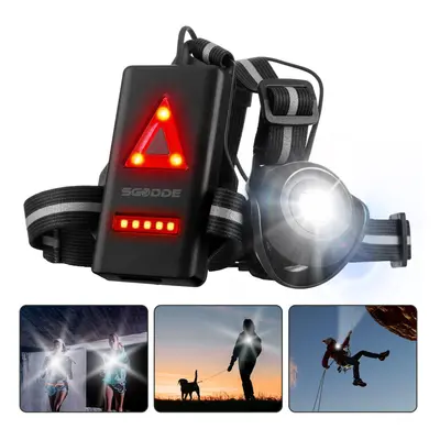 LED Headlamp Fishing Headlight Bike Running Light Waterproof With Adjustable Beam Safety Warning