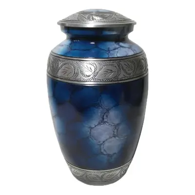 Large Adult Urn Cremation Ashes Funeral Memorial Blue Marble Effect