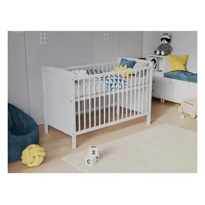 (White) Timon | Cot Bed 120x60cm with Aloe Vera mattress