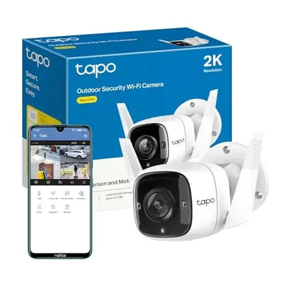 Tapo 2K Wireless Outdoor Security Camera, Motion Detection, IP66 Weatherproof, Built-in Siren, 2