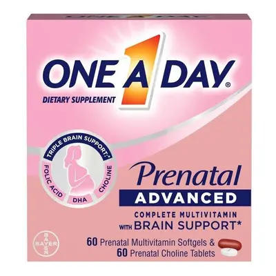 One A Day Advanced Prenatal Multivitamin with Choline, 60+60 Count