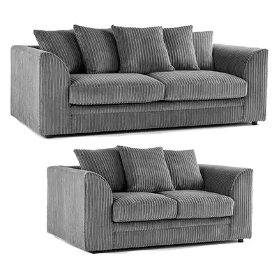 (3 & Grey) Luxor Scatter Back Cord Sofa Set Range