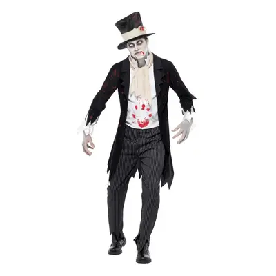 (M, Black/White) Smiffys Mens Till Death Do Us Part Zombie Groom Costume Set