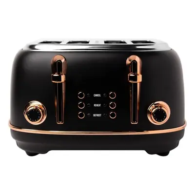 (4 Slice, Black) Slice - Adjustable Browning Control, Reheat and Defrost Functions Slice Toaster