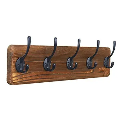 Dseap Coat Rack Wall Mounted with Coat Hooks - Heavy Duty Wooden Wall Coat Hanger for Clothes Ha