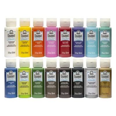 FolkArt Enamel Paint 2oz Set 16/PkgPROMOGLS