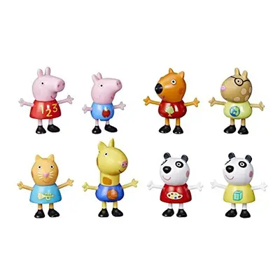 Peppa Pig Figure 8-Pack Toy Includes, George Pig, Peggi Panda, Candy Cat and More, Amazon Exclus