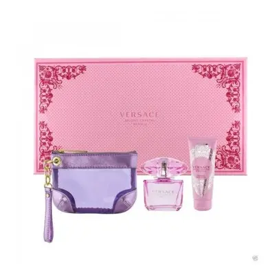 Versace Bright Crystal Absolu Pcs Set: Oz Edp Sp + 3.4 Body Lotion + Hand Bag