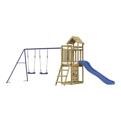 (solid impregnated pinewood) vidaXL Outdoor Playset Wooden Playground Set Swing Set Impregnated 